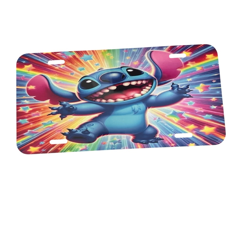 Colorful Stitch License Plate Cover NEW